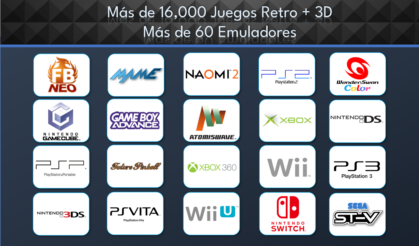 Multi Gaming USB Stick Retro Classic + 3D (versión Windows)  16,000 juegos